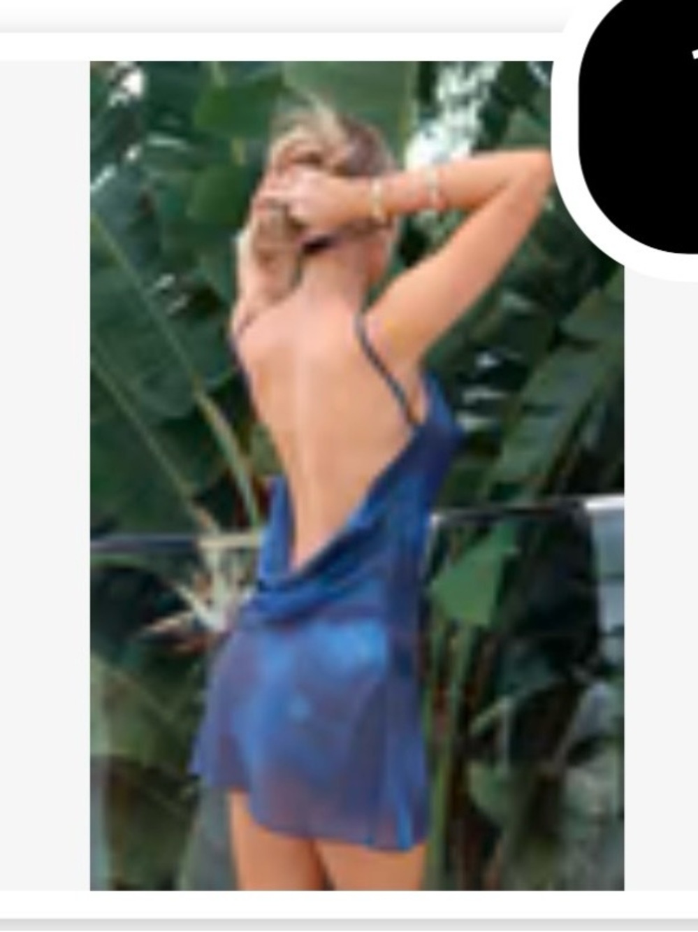 White Fox Boutique Blue Satin Cowl-Back Mini Dress
